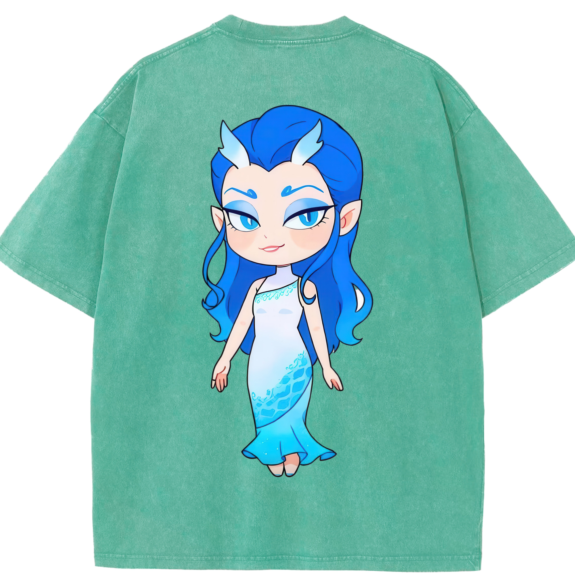 （画像用） Ne Zha 2 ナタ 魔童の大暴れ 綿100% ヴィンテージ風 半袖Tシャツ（背面プリント）